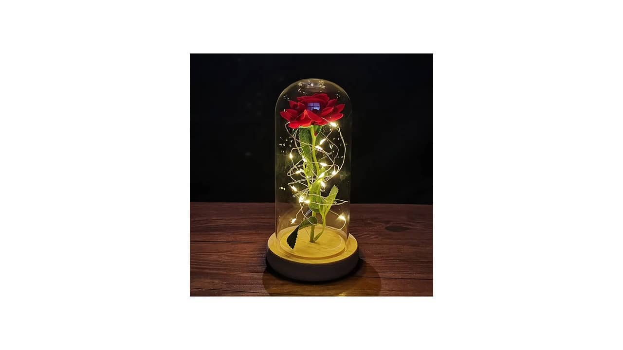 Melhor Presente Aniversário Namorada: Rosas Eternas com Iluminação